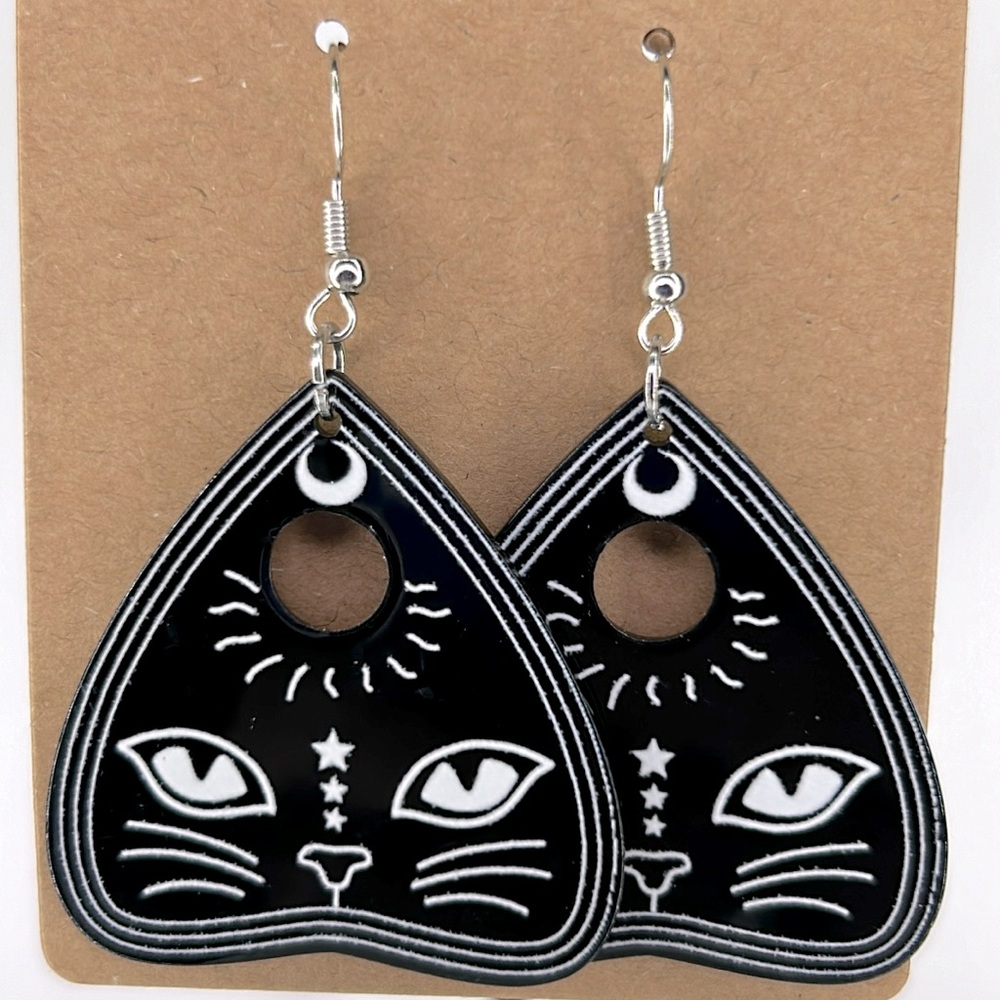 Ouija Board Planchette Acrylic Earrings Fashion Jewelry